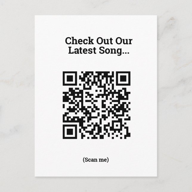 Postale Promotion de la chanson - QR Code Design Carte pos (Devant)