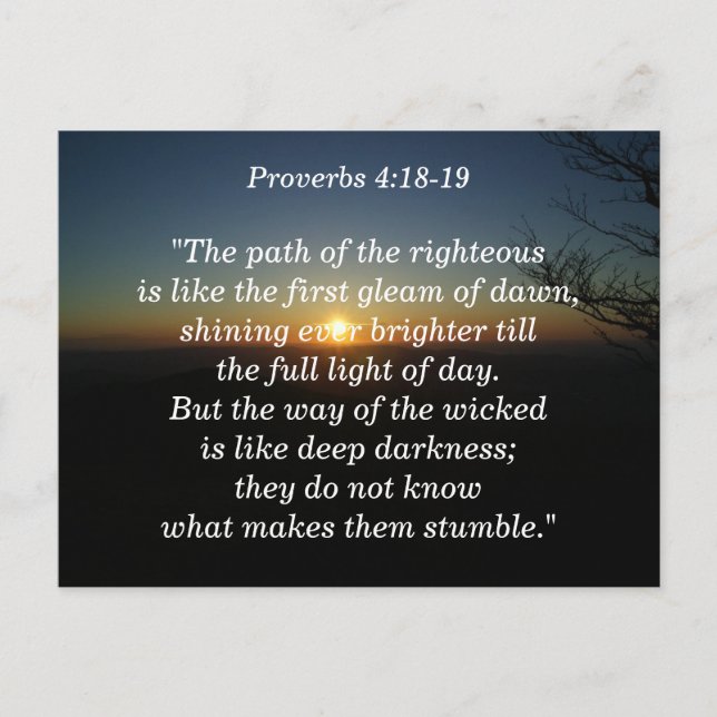 Postale Proverbes 4:18-19 Écriture Carte mémoire (Devant)