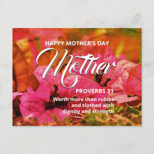 Postale PROVERBS 31 Floral Happy Mother's Day Carte postal