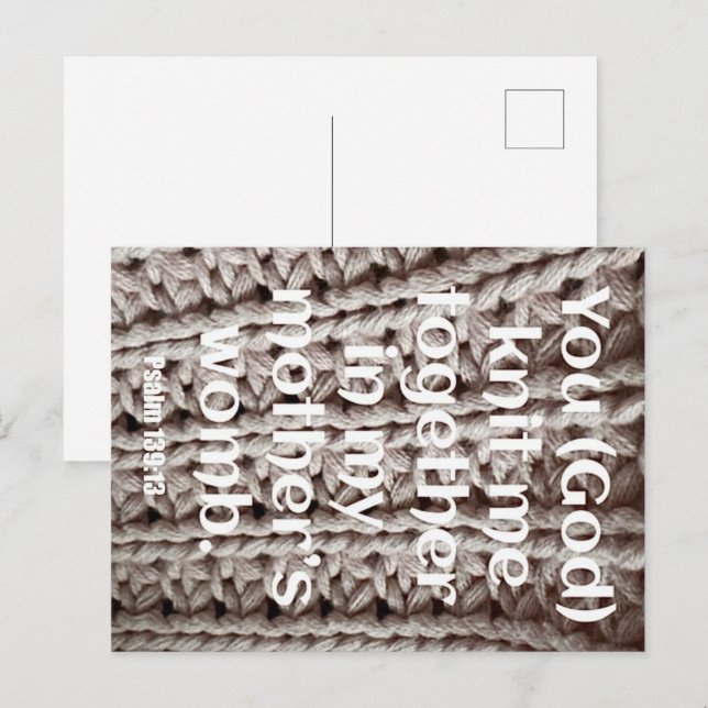 Postale Psaume 139:13 Tu me tricotais ensemble carte d'écr (Devant / Derrière)