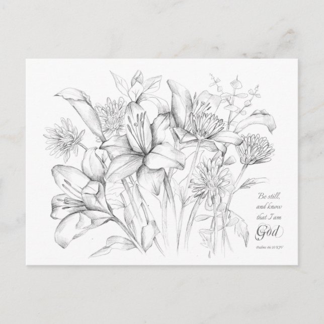 Postale Psaume 46:10 Ecriture Carte de prière Soyez Toujou (Devant)