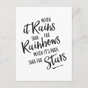Postale Quand il pleut - Carte Inspiration