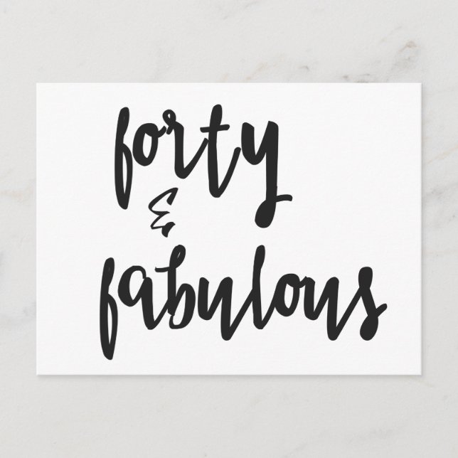 Postale Quarante & Fabuleux - Carte d'anniversaire pour 40 (Devant)