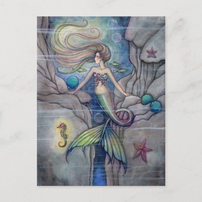 Postale Qu'est-ce qui se trouve sous la sirène et la carte (Devant)