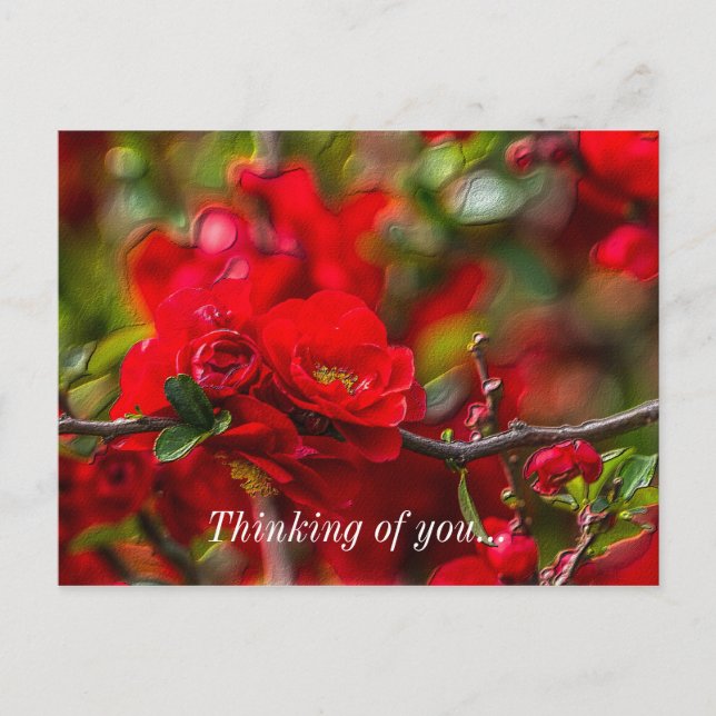 Postale Quince Branch Painterly Penser De Vous Carte Posta (Devant)