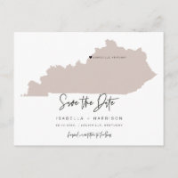 QUINN- Kentucky Carte Enregistrer la date Moveable