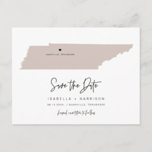 Postale QUINN- Tennessee Carte Enregistrer la date Moveabl