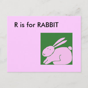 Postale "R" est pour Lapin Carte Flash Alphabet