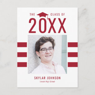 Postale Rayures Chic COULEUR ÉDITABLE Carte de voeux de fi