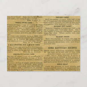 Postale Recette Carte Antique Kentucky
