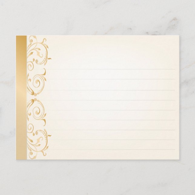 Postale Recette mariage Carte or et argent (Devant)