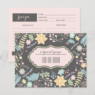 Postale Recette pour la mariée. Carte Mariage florale mode