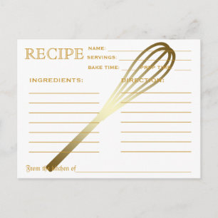 Postale Recette Rétro Outils de cuisine de la carte
