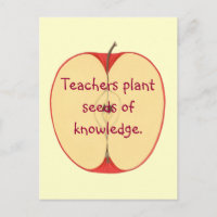 Red Apple Enseignants Plante Graines, Carte postal