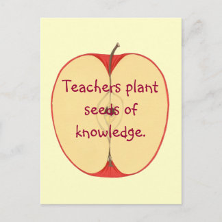 Postale Red Apple Enseignants Plante Graines, Carte postal