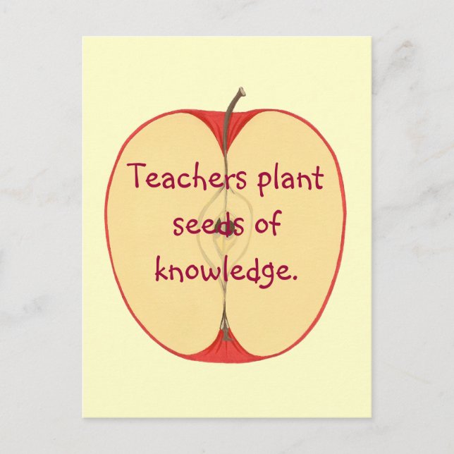 Postale Red Apple Enseignants Plante Graines, Carte postal (Devant)