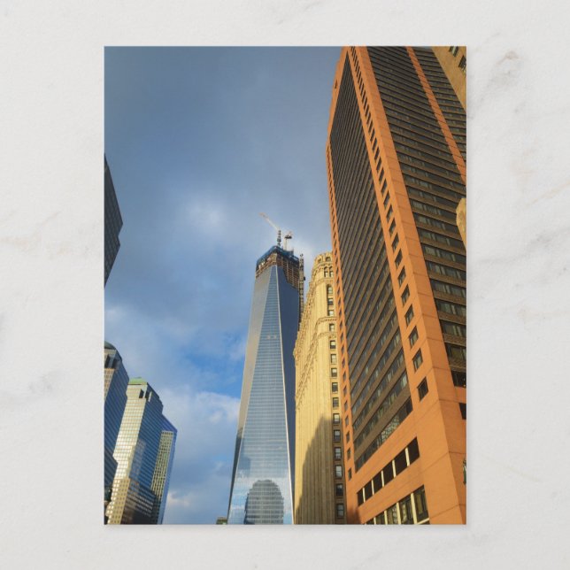 Postale Reflets de gratte-ciel de New York sur carte posta (Devant)