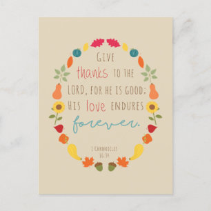 Postale Remerciez le Seigneur, Chute Bible Verse Carte pos