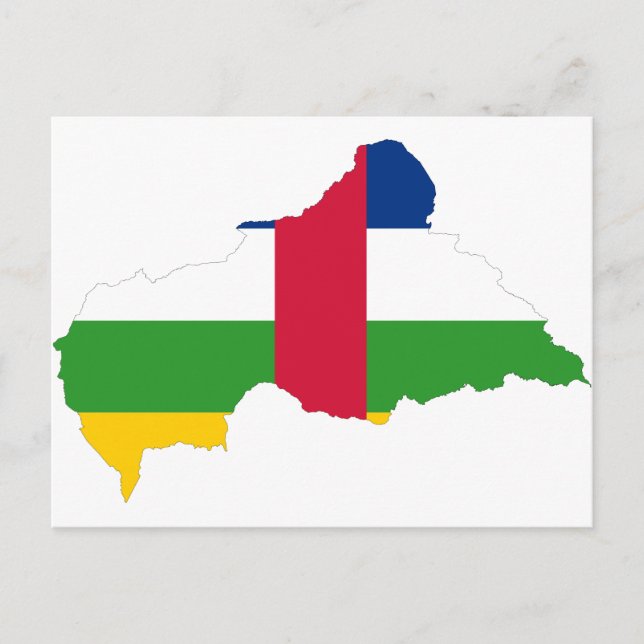 Postale République centrafricaine Carte du drapeau CF (Devant)