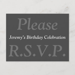 Postale Respectable et élégant "Please R.S.V.P." Carte pos