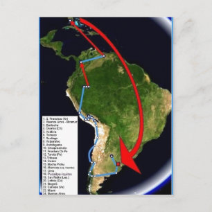 Postale Résumé Description Espa? ol : Carte du premier voy