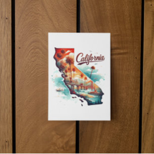 Postale Retro California USA Carte Voyage Souvenir