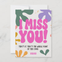 Retro gai Je Vous Manque Conception de la carte de