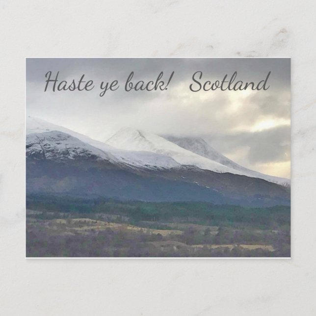 Postale Reviens vite ! Ecosse. Carte postale. (Devant)