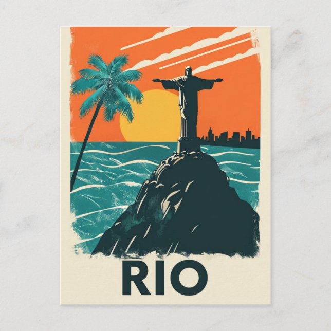 Postale Rio de Janeiro Brésil Christ rédempteur carte post (Devant)