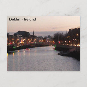 Postale River Liffey nuit, Dublin City, Irlande Carte post