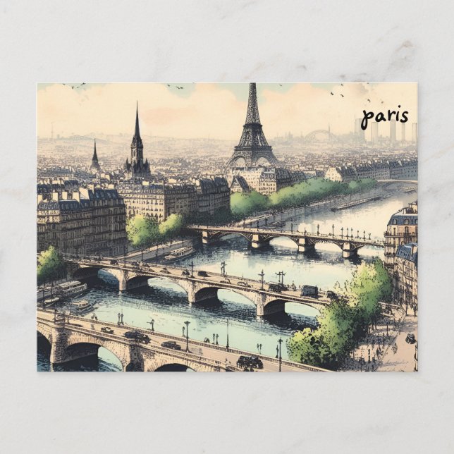 Postale rivières achètent carte Paris envoi postal de cart (Devant)