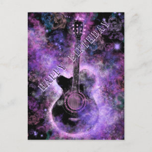 Postale Rock Guitar Musical Bonne carte d'anniversaire