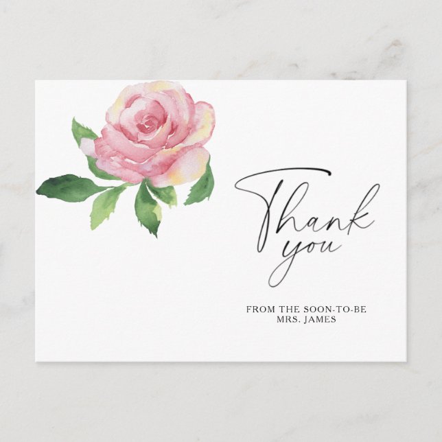 Postale Rose - carte de remerciement pour enterrement de v (Devant)
