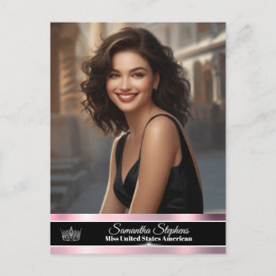 Postale Rose Gold Brillant Carte de Promo de Concours Simp