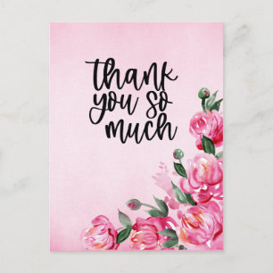 Postale Roses roses Carte de remerciements sur arrière - p