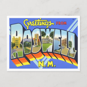 Postale Roswell, Nouveau-Mexique Vintage Big Letters Carte