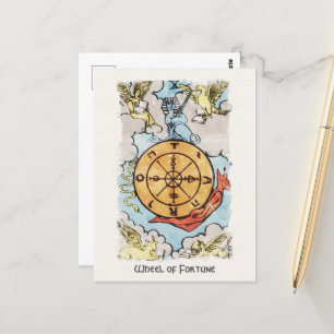 Postale Roue De Fortune Majeure Arcana Tarot Carte Peintur