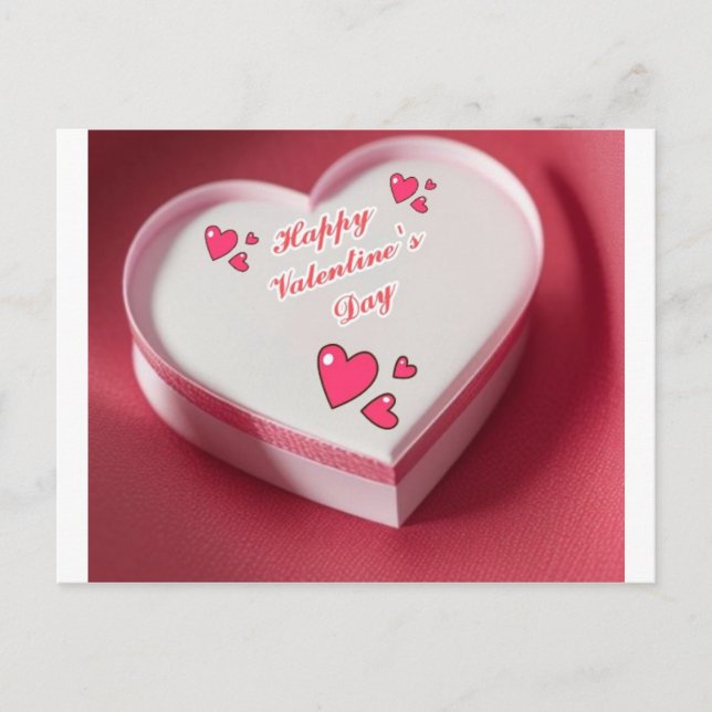 Postale Rouge & blanc forme de coeur Valentine's Day carte (Devant)