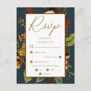 Postale Rouge Rustique Bouquet Floral Orange Carte de Ré