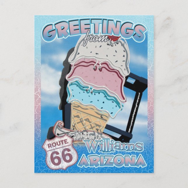 Postale Route 66 Voix de bienvenue Williams Arizona Carte  (Devant)