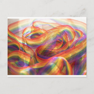 Postale Ruban arc-en-ciel en cascade transparent. carte po