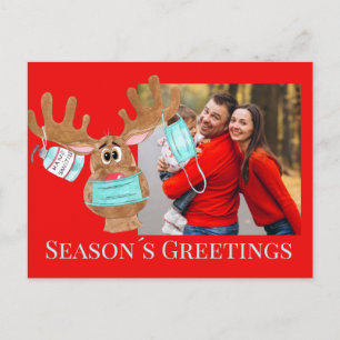 Postale Rudolph, le Carte photo masqué des rennes faciaux