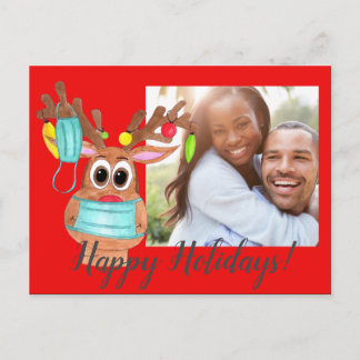 Postale Rudolph, le Carte photo masqué des rennes faciaux