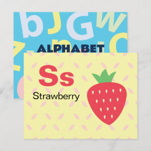 Postale S est pour fraise - Carte Flash Alphabet
