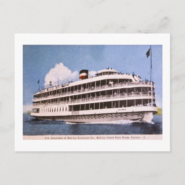 Postale S.S. Columbia of Bob-Lo Excurison Co. Carte postal (Devant)