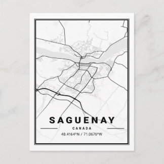Postale Saguenay Québec Carte de la ville de voyage du Can
