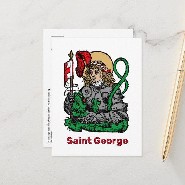Postale Saint-Georges et le Dragon (Nuremberg) Carte posta (Devant/Arrière en situation)