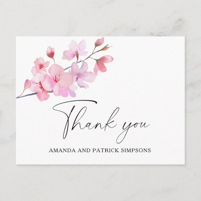 Postale Sakura - Carte de remerciement de mariage (Devant)