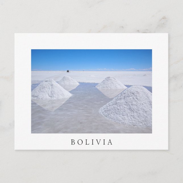Postale Salar de Uyuni salines blanc frontière carte posta (Devant)