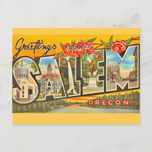 Postale Salem Oregon Carte de Vœux Vintage